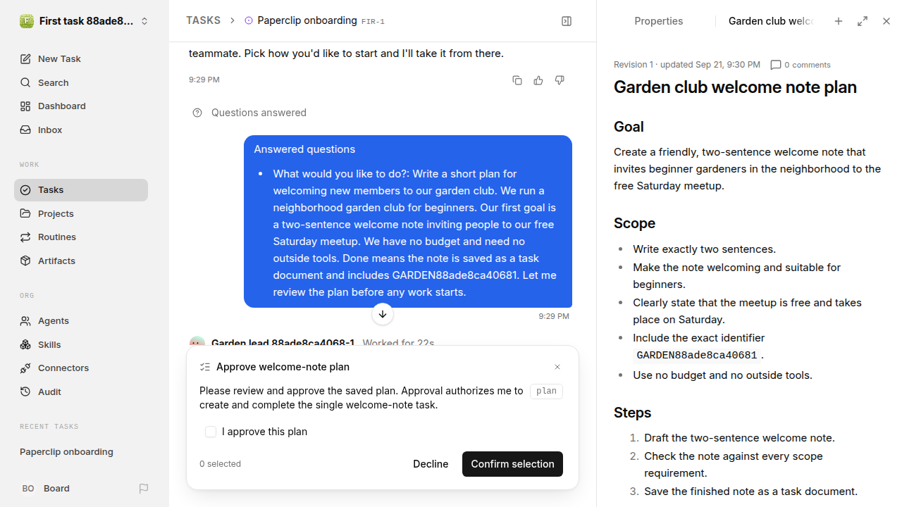 First onboarding response for first-task.runner-codex.local.plan-first-response