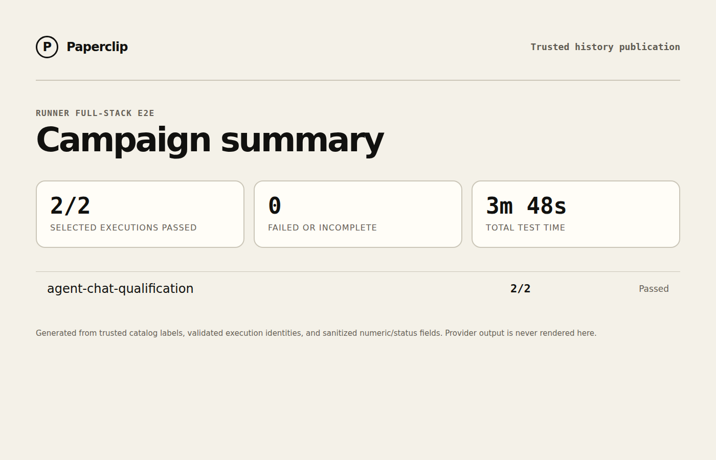 Runner E2E campaign status summary