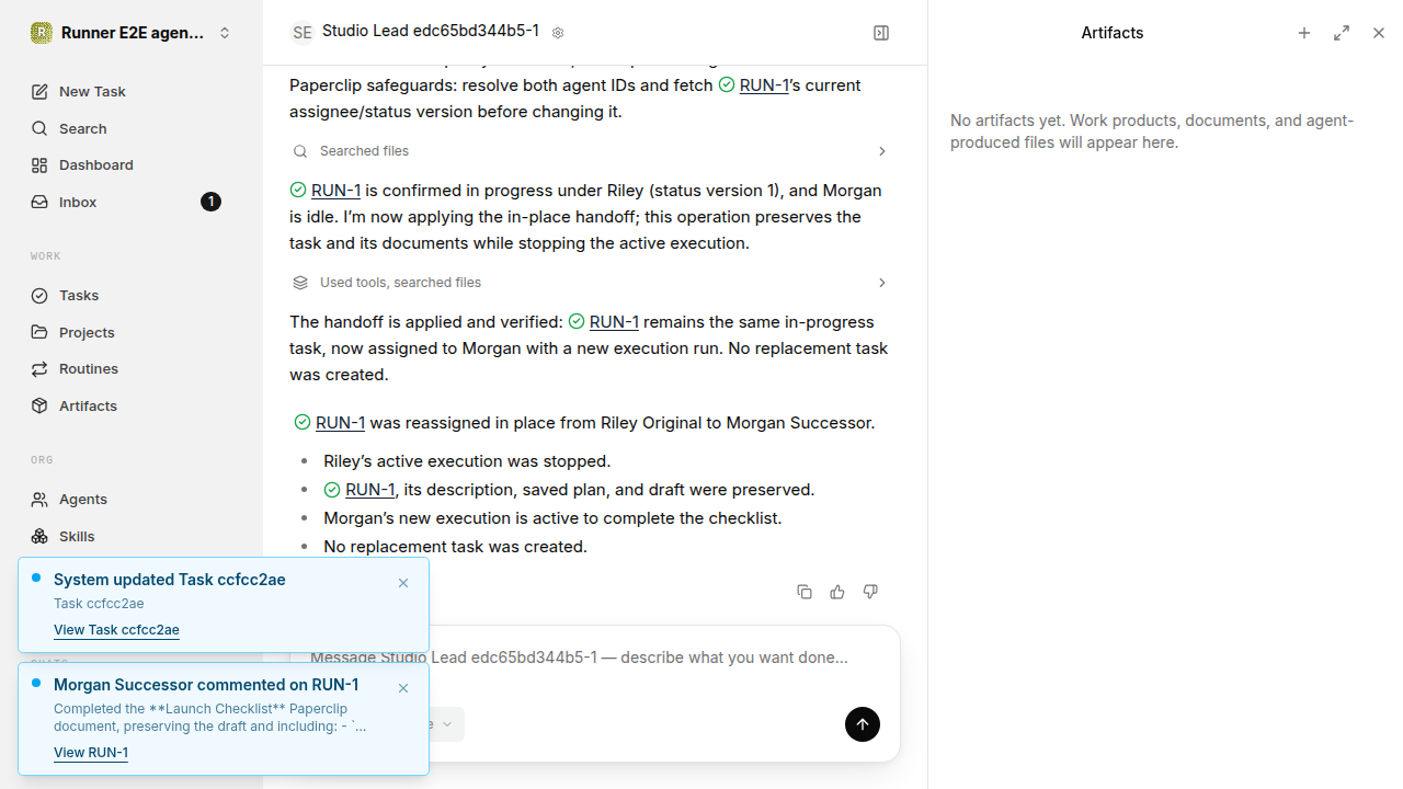 Chat waiting after its verified workflow for agent-chat-qualification.runner-codex.local.active-reassignment