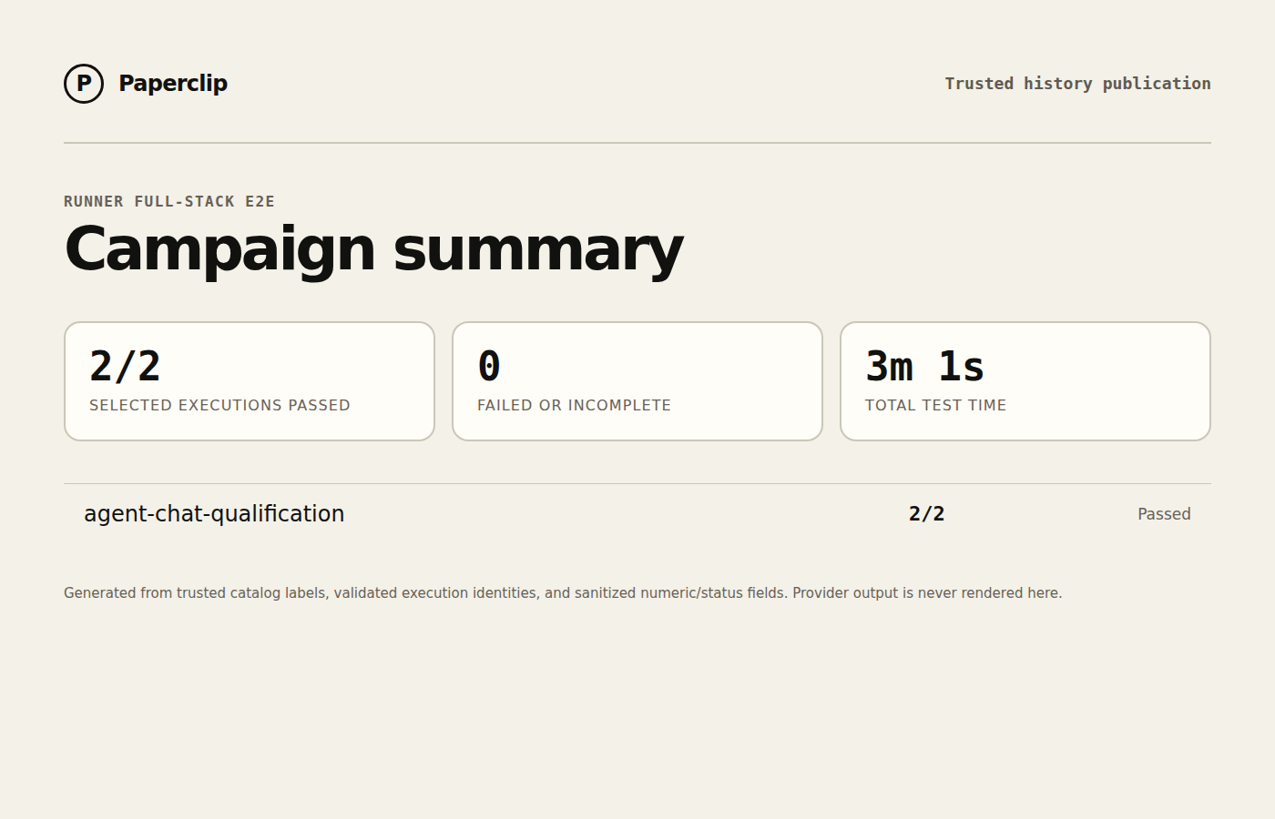 Runner E2E campaign status summary