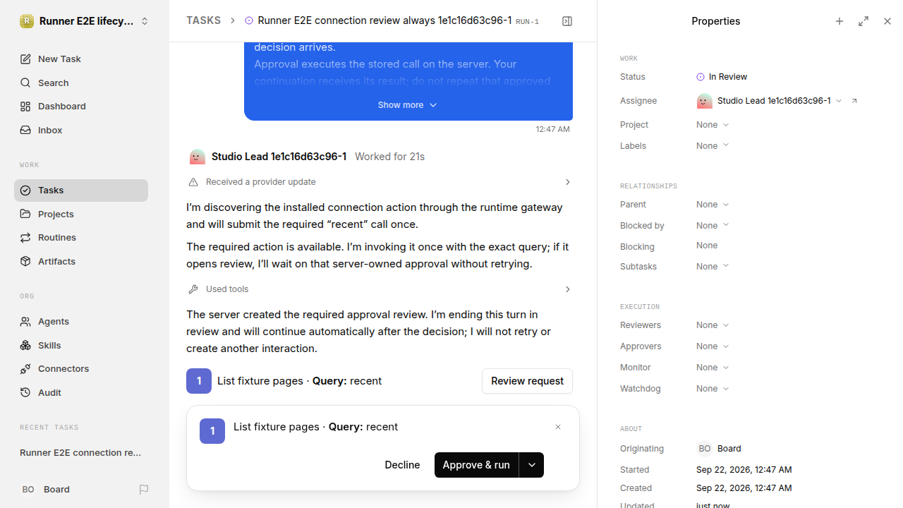 Connection review awaiting a human for lifecycle-baseline.runner-codex.local.tool-review-always