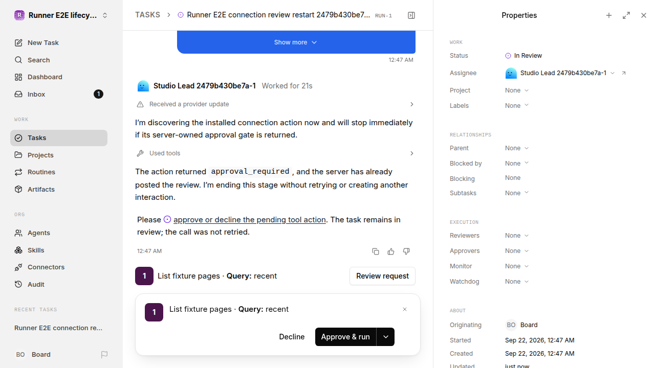 Connection review awaiting a human for lifecycle-baseline.runner-codex.local.tool-review-restart