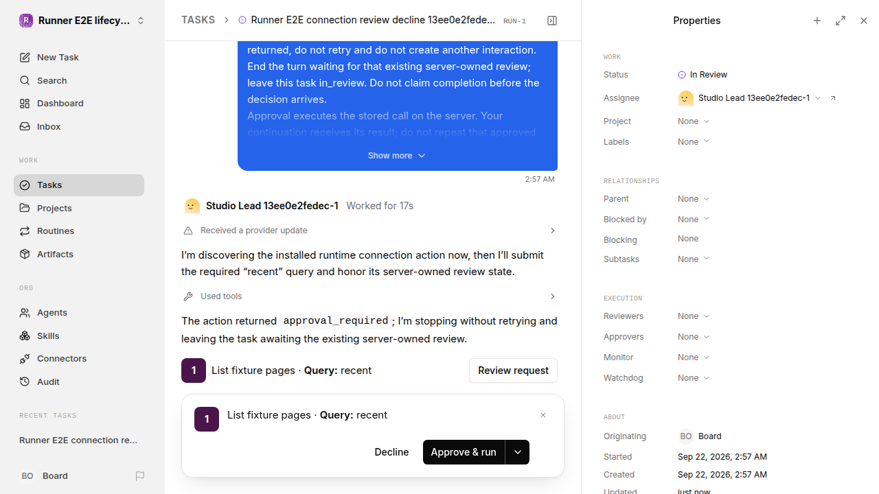 Connection review awaiting a human for lifecycle-baseline.runner-codex.local.tool-review-decline