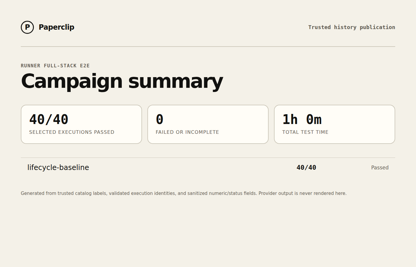 Runner E2E campaign status summary