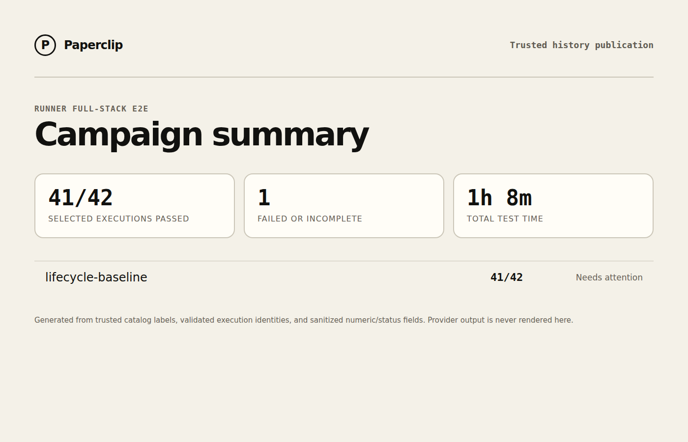 Runner E2E campaign status summary