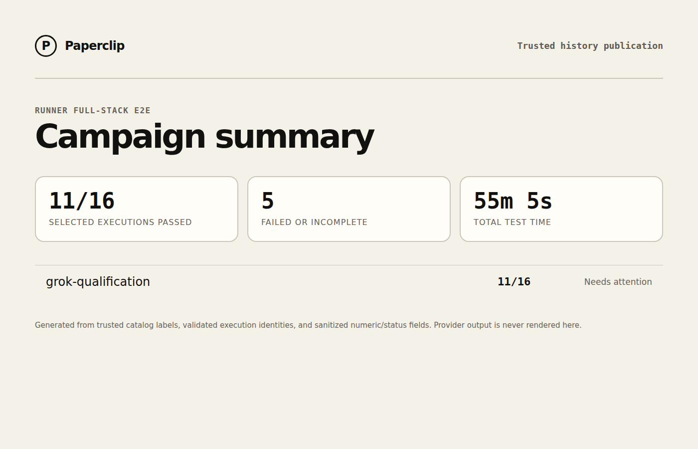 Runner E2E campaign status summary