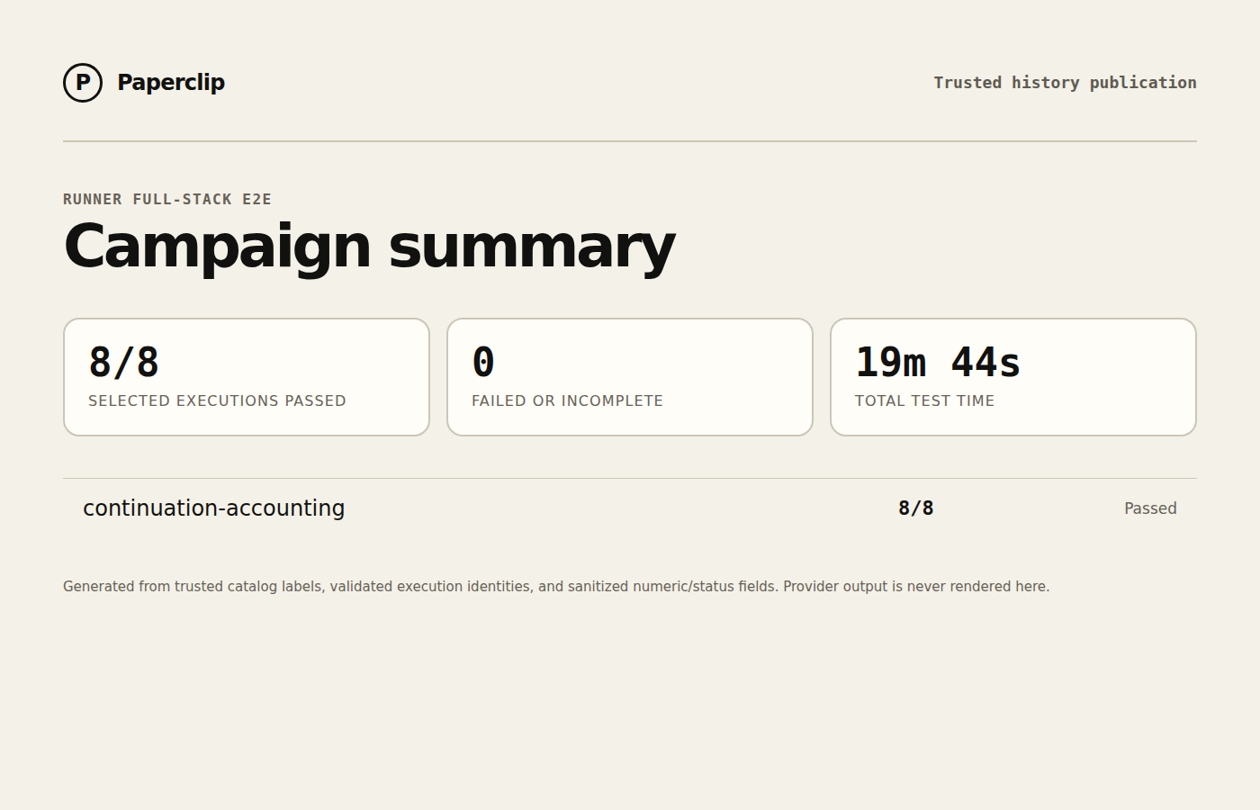 Runner E2E campaign status summary