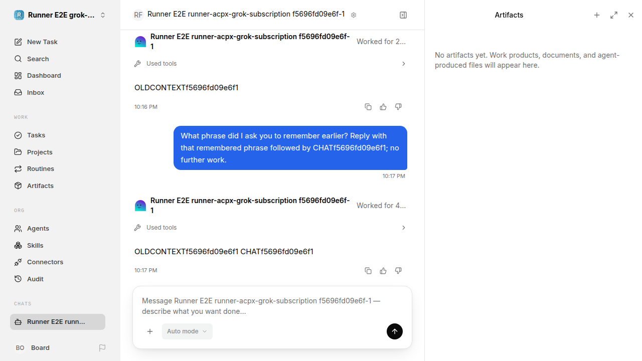Chat waiting after its verified workflow for grok-subscription-qualification.runner-acpx-grok-subscription.local.continuity-restart