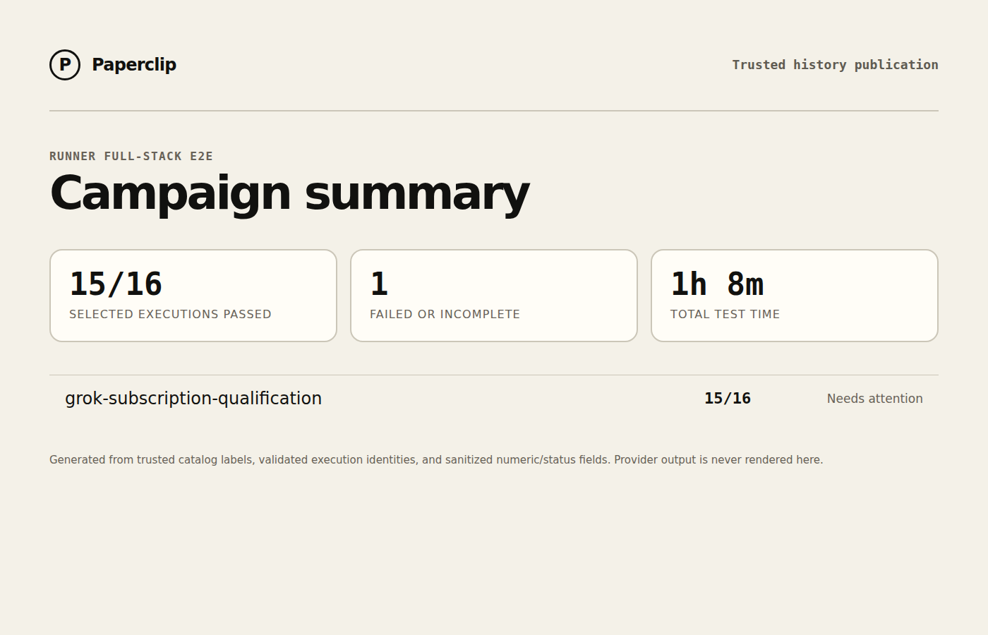 Runner E2E campaign status summary