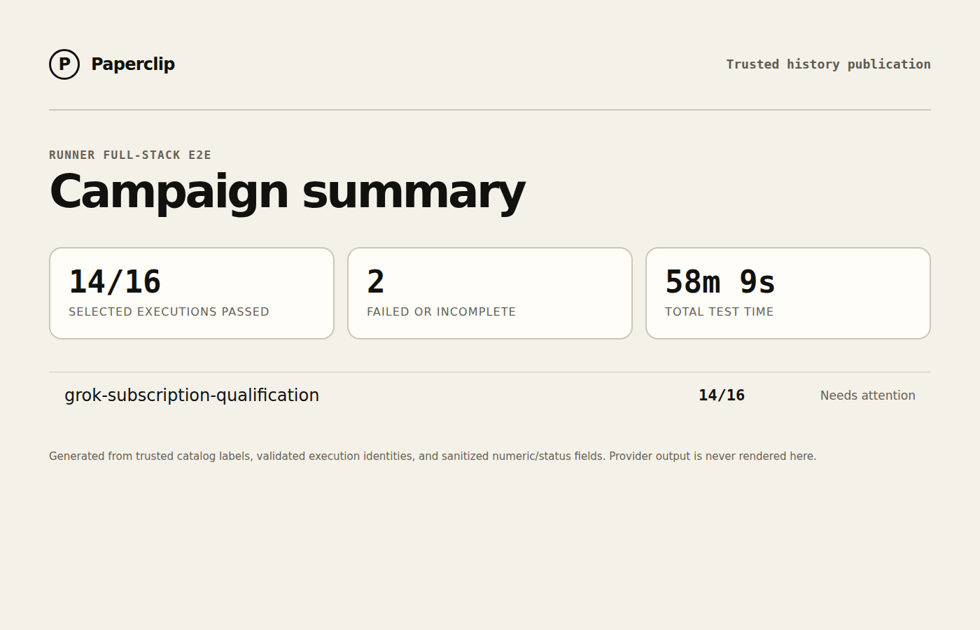 Runner E2E campaign status summary