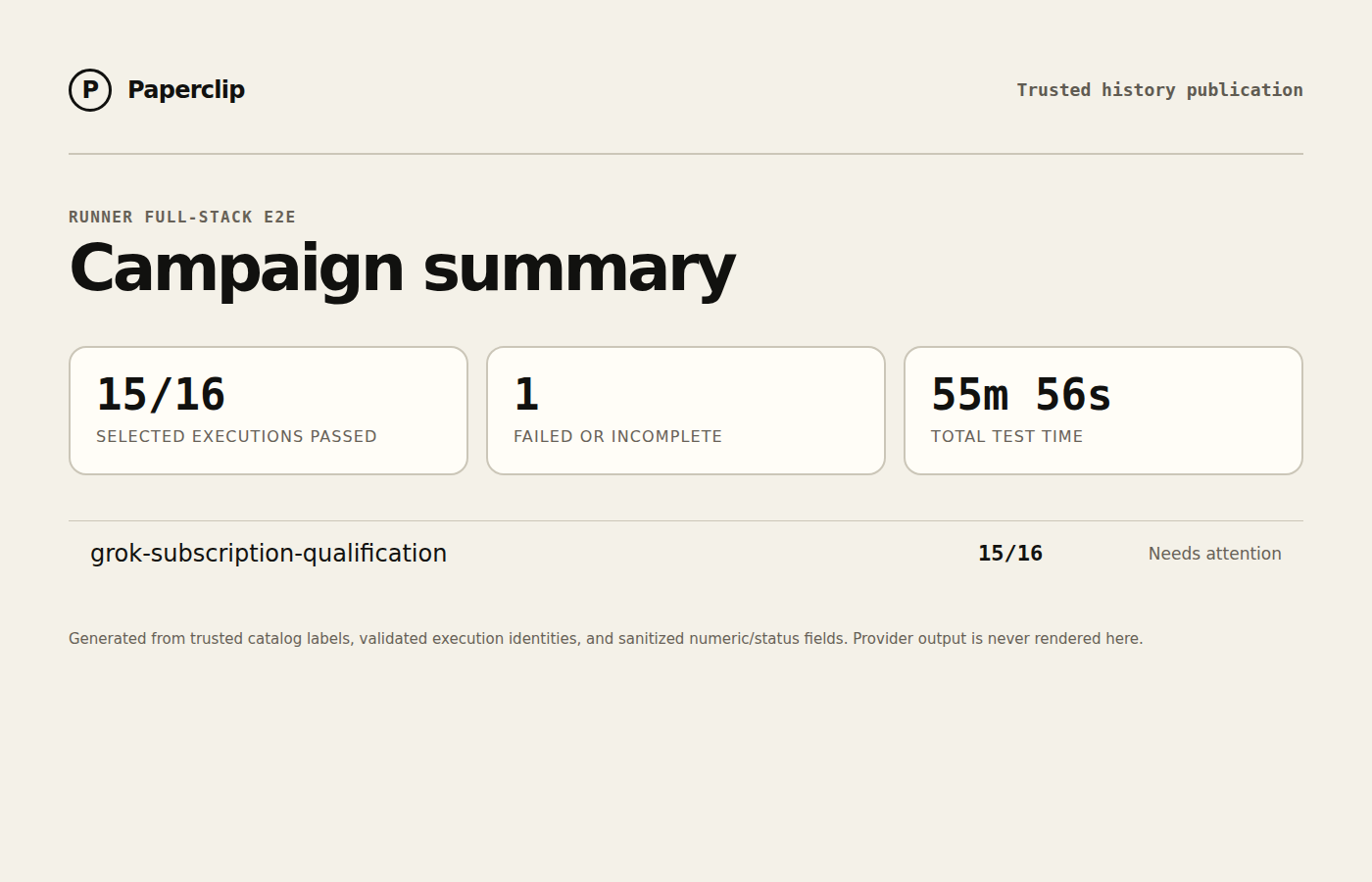 Runner E2E campaign status summary