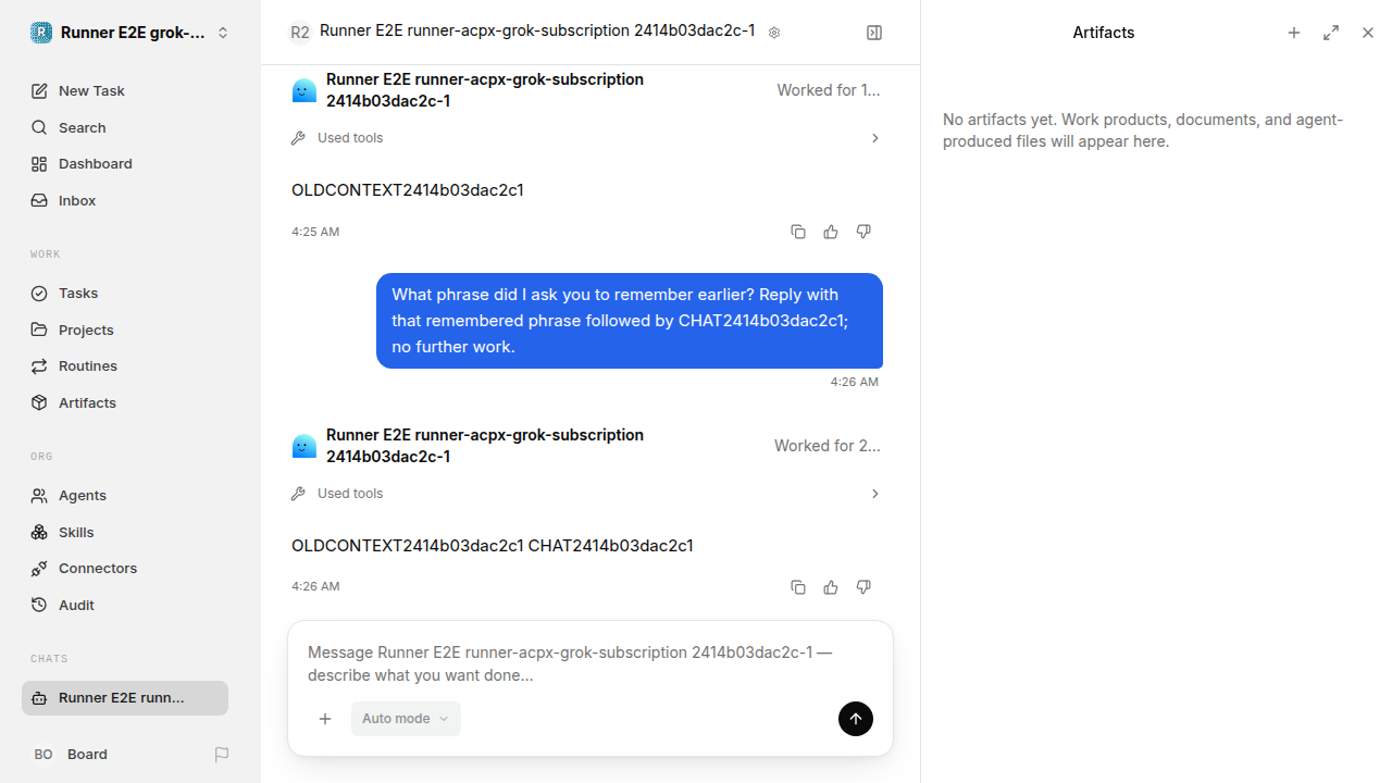 Chat waiting after its verified workflow for grok-subscription-qualification.runner-acpx-grok-subscription.local.continuity-restart