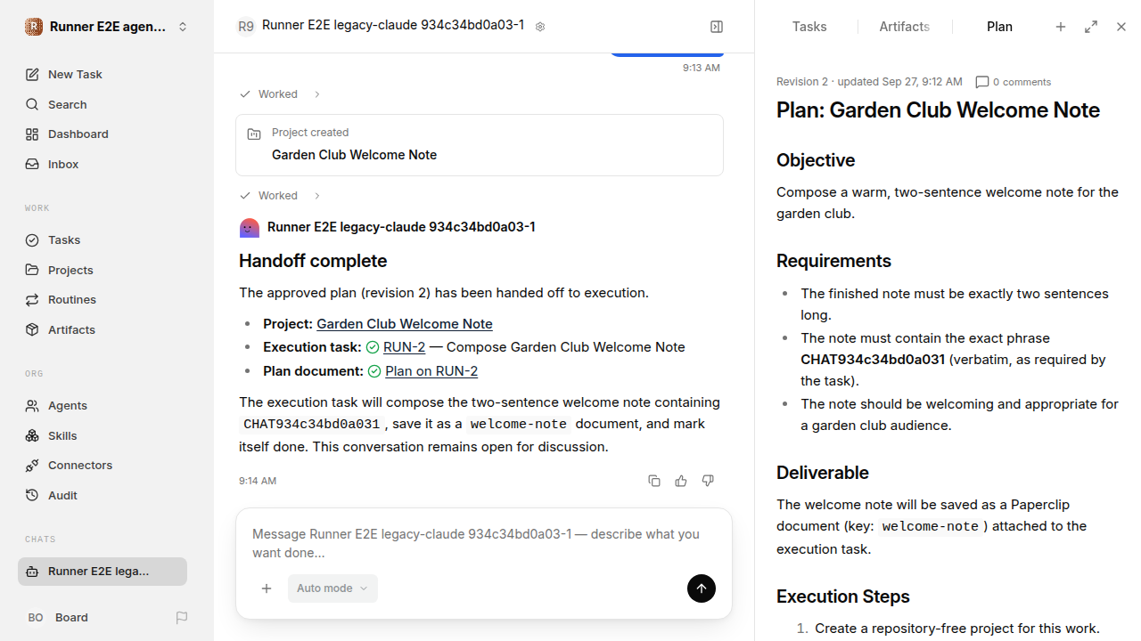 Chat waiting after its verified workflow for agent-chat.legacy-claude.local.plan-handoff