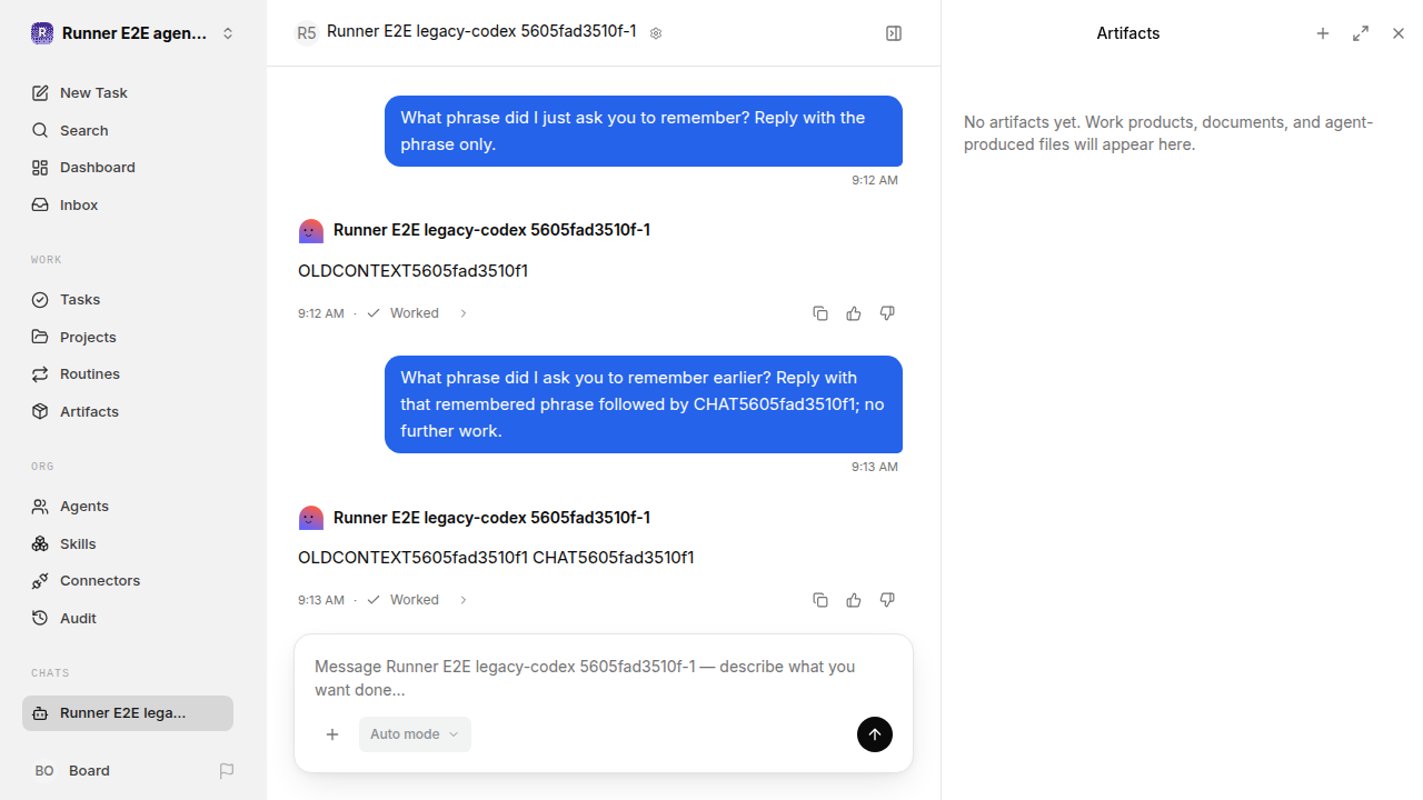 Chat waiting after its verified workflow for agent-chat.legacy-codex.local.continuity-restart