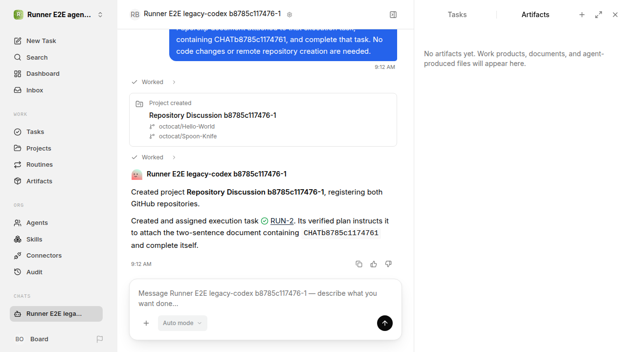 Chat waiting after its verified workflow for agent-chat.legacy-codex.local.multi-repository