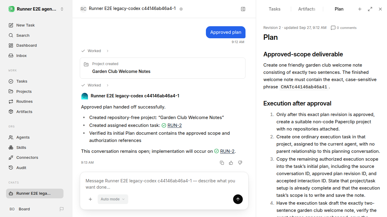 Chat waiting after its verified workflow for agent-chat.legacy-codex.local.plan-handoff