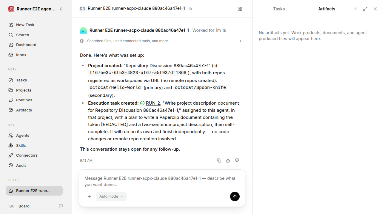 Chat waiting after its verified workflow for agent-chat.runner-acpx-claude.local.multi-repository