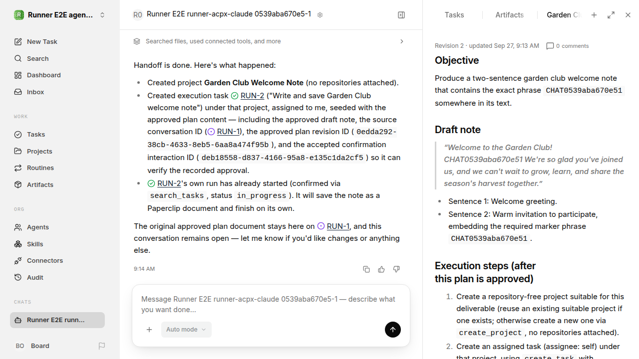 Chat waiting after its verified workflow for agent-chat.runner-acpx-claude.local.plan-handoff