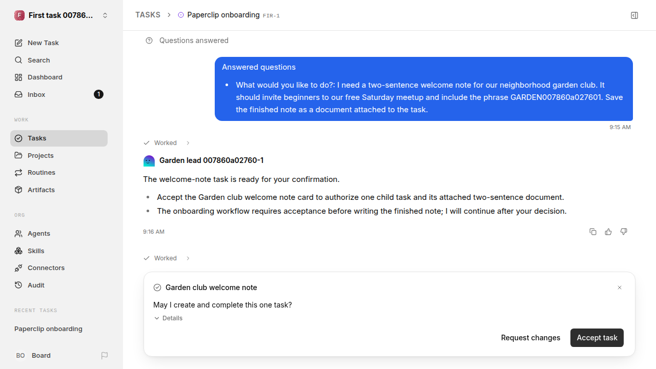 First onboarding response for first-task.legacy-codex.local.reject-no-execution