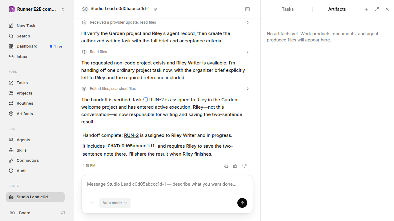 Chat is idle while Riley waits for the brief for completion-updates.runner-codex.local.handoff-completion-busy