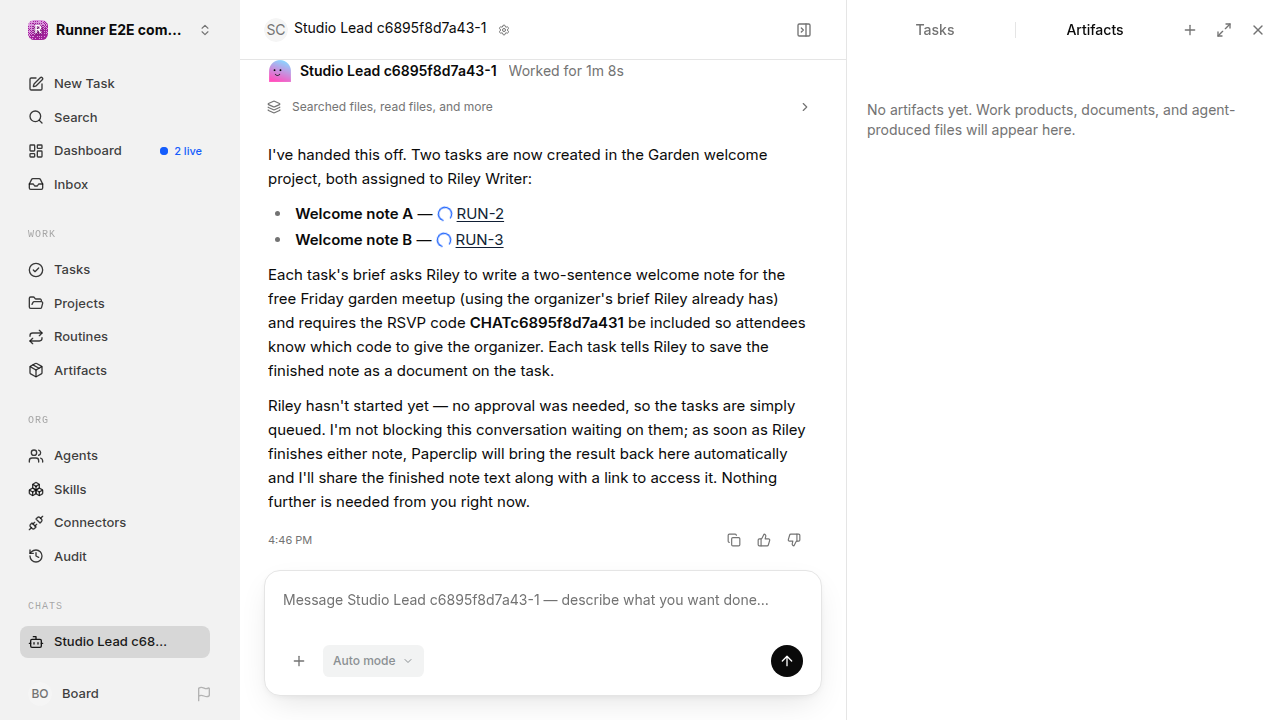 Chat is idle while Riley waits for the brief for completion-updates.runner-acpx-claude.local.handoff-completion-multiple