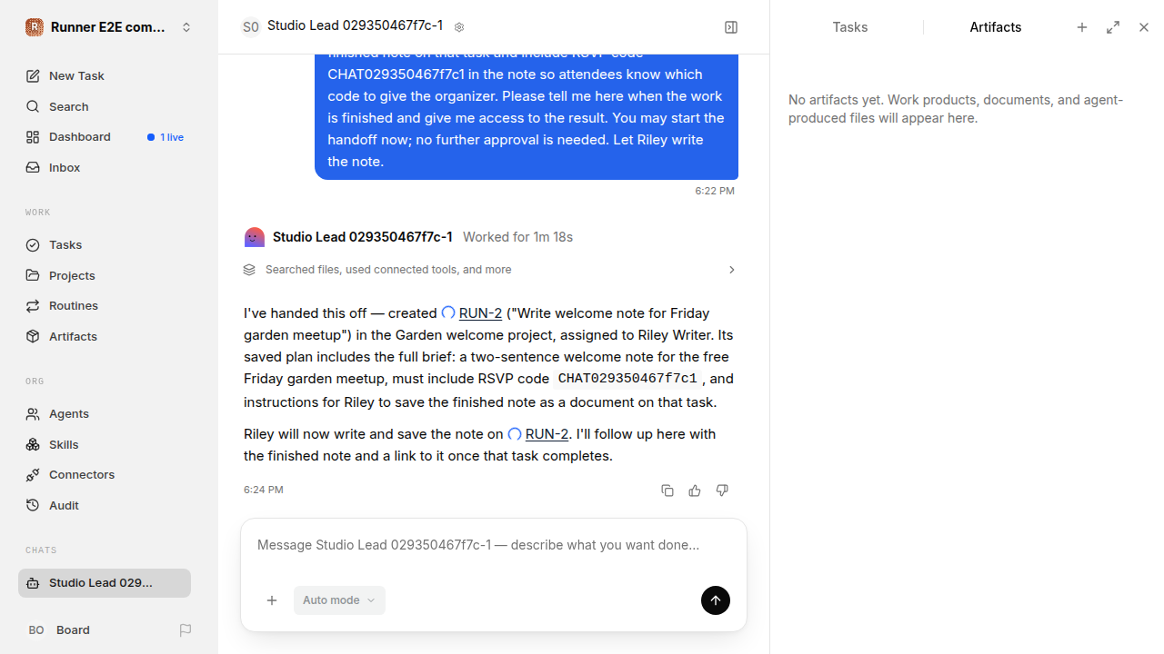 Chat is idle while Riley waits for the brief for completion-updates.runner-acpx-claude.local.handoff-completion-restart