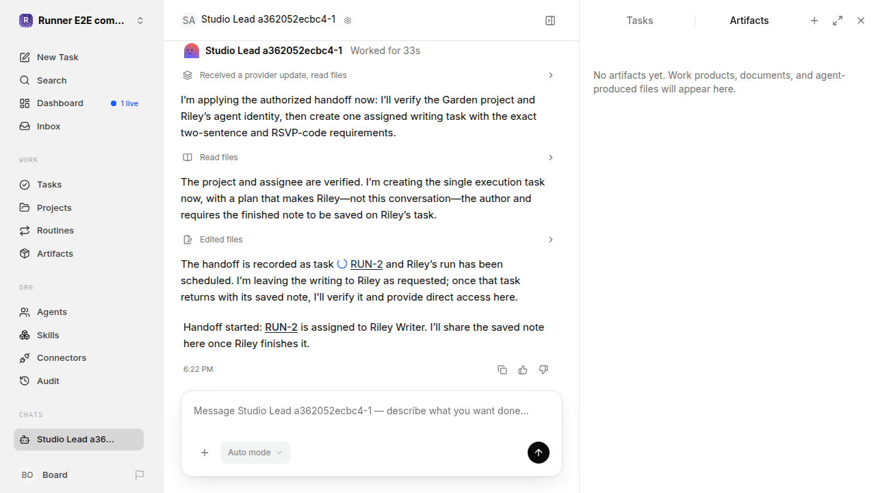 Chat is idle while Riley waits for the brief for completion-updates.runner-codex.local.handoff-completion-busy