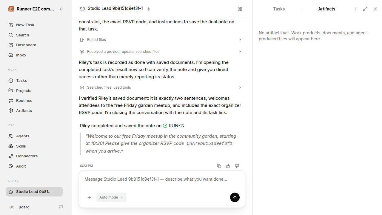 Chat waiting after its verified workflow for completion-updates.runner-codex.local.handoff-completion-idle
