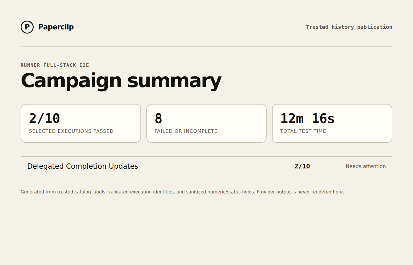 Runner E2E campaign status summary