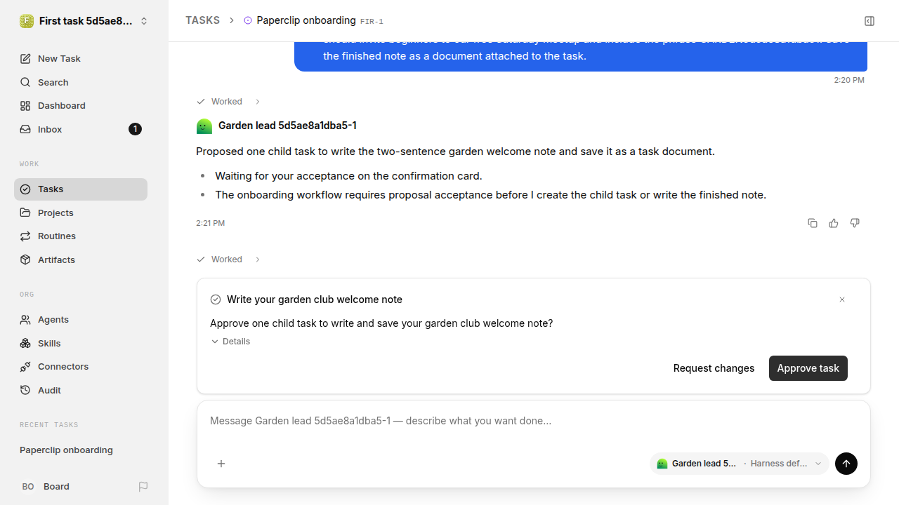 First onboarding response for first-task.legacy-codex.local.reject-no-execution