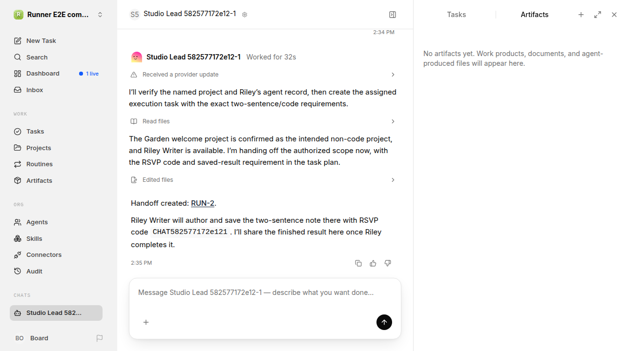 Chat is idle while Riley waits for the brief for completion-updates.runner-codex.local.handoff-completion-idle