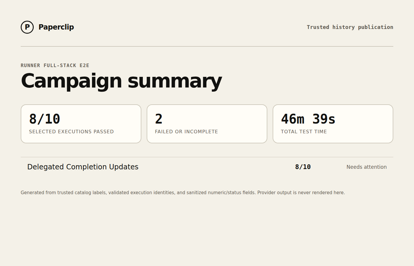 Runner E2E campaign status summary