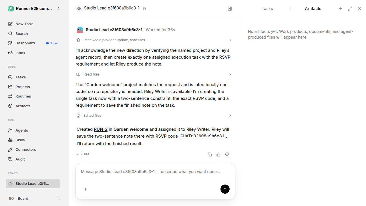 Chat is idle while Riley waits for the brief for completion-updates.runner-codex.local.handoff-completion-busy