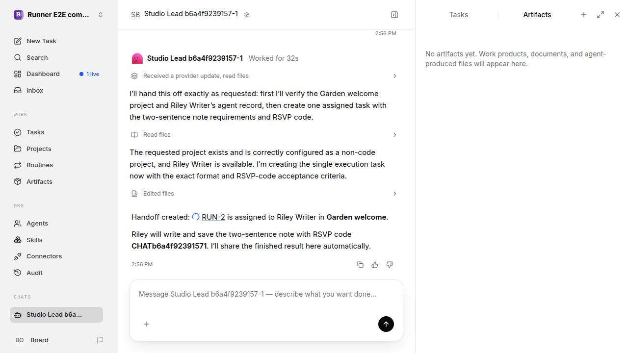 Chat is idle while Riley waits for the brief for completion-updates.runner-codex.local.handoff-completion-restart