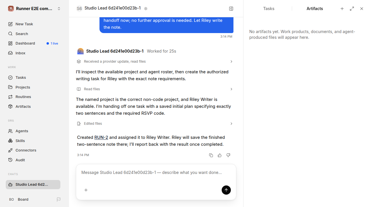Chat is idle while Riley waits for the brief for completion-updates.runner-codex.local.handoff-completion-idle