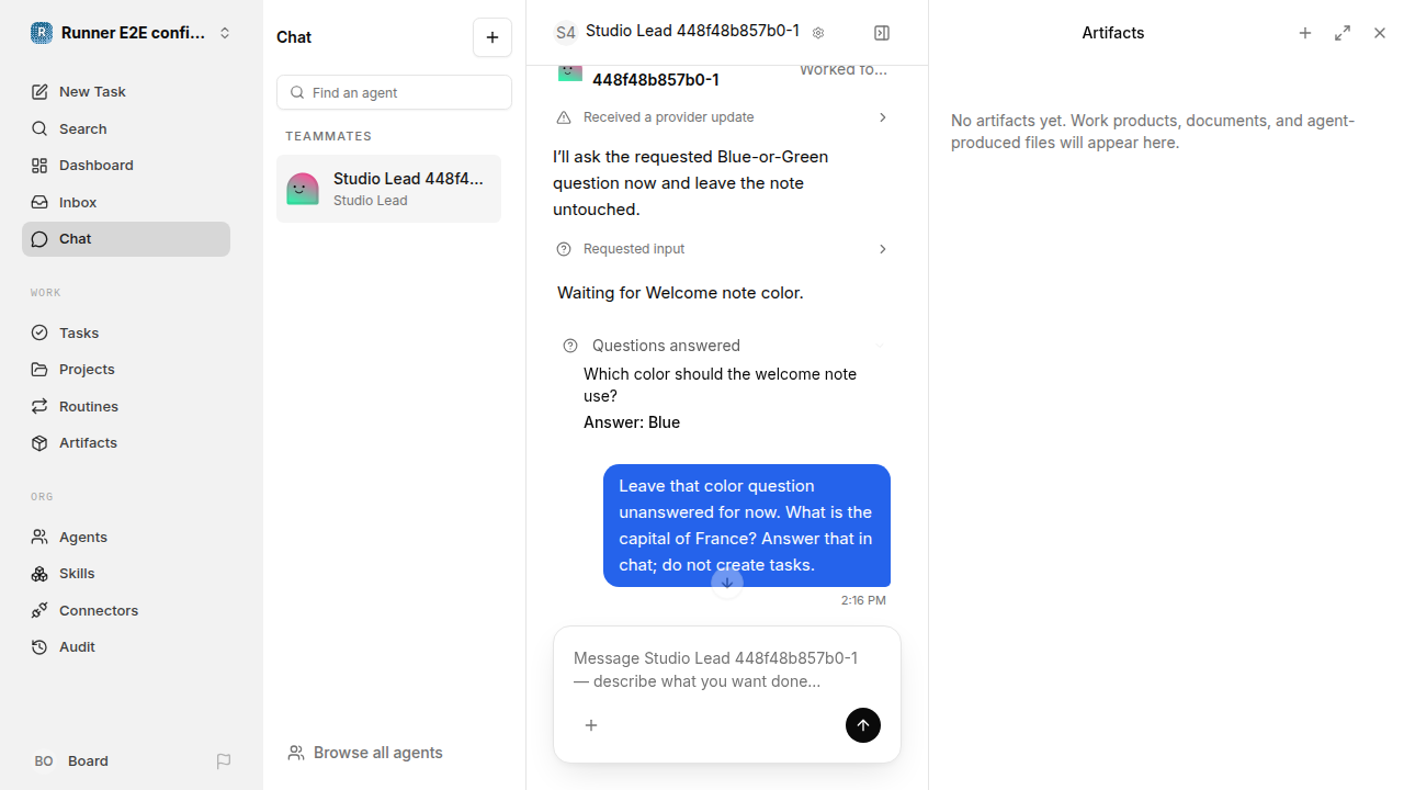 The historical question stores the submitted Blue answer for confirmation-replies.runner-codex.local.unanswered-question-return