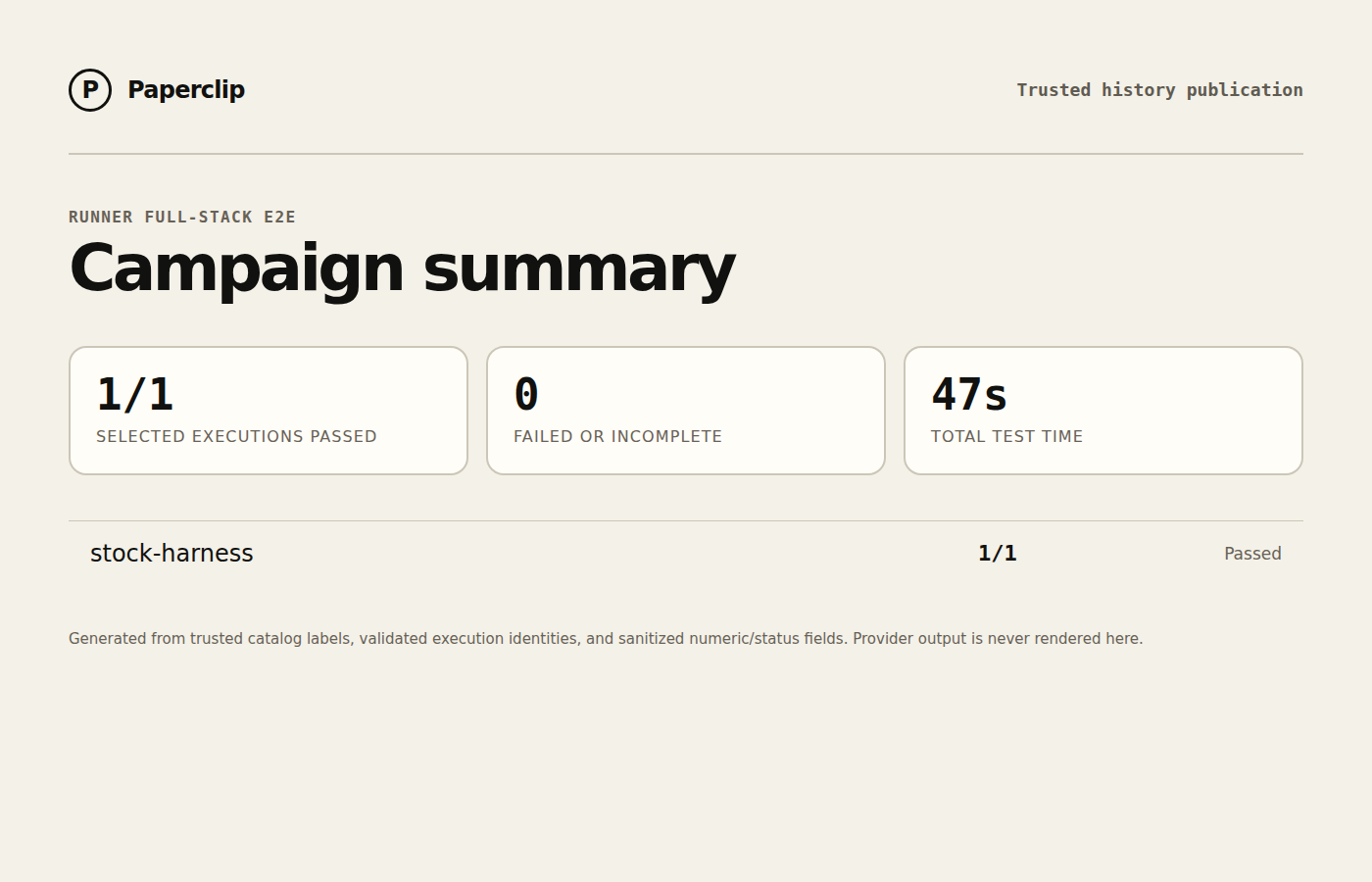 Runner E2E campaign status summary