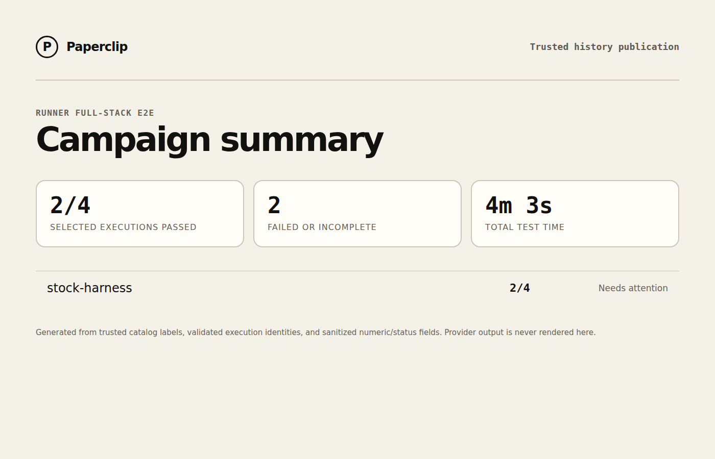 Runner E2E campaign status summary