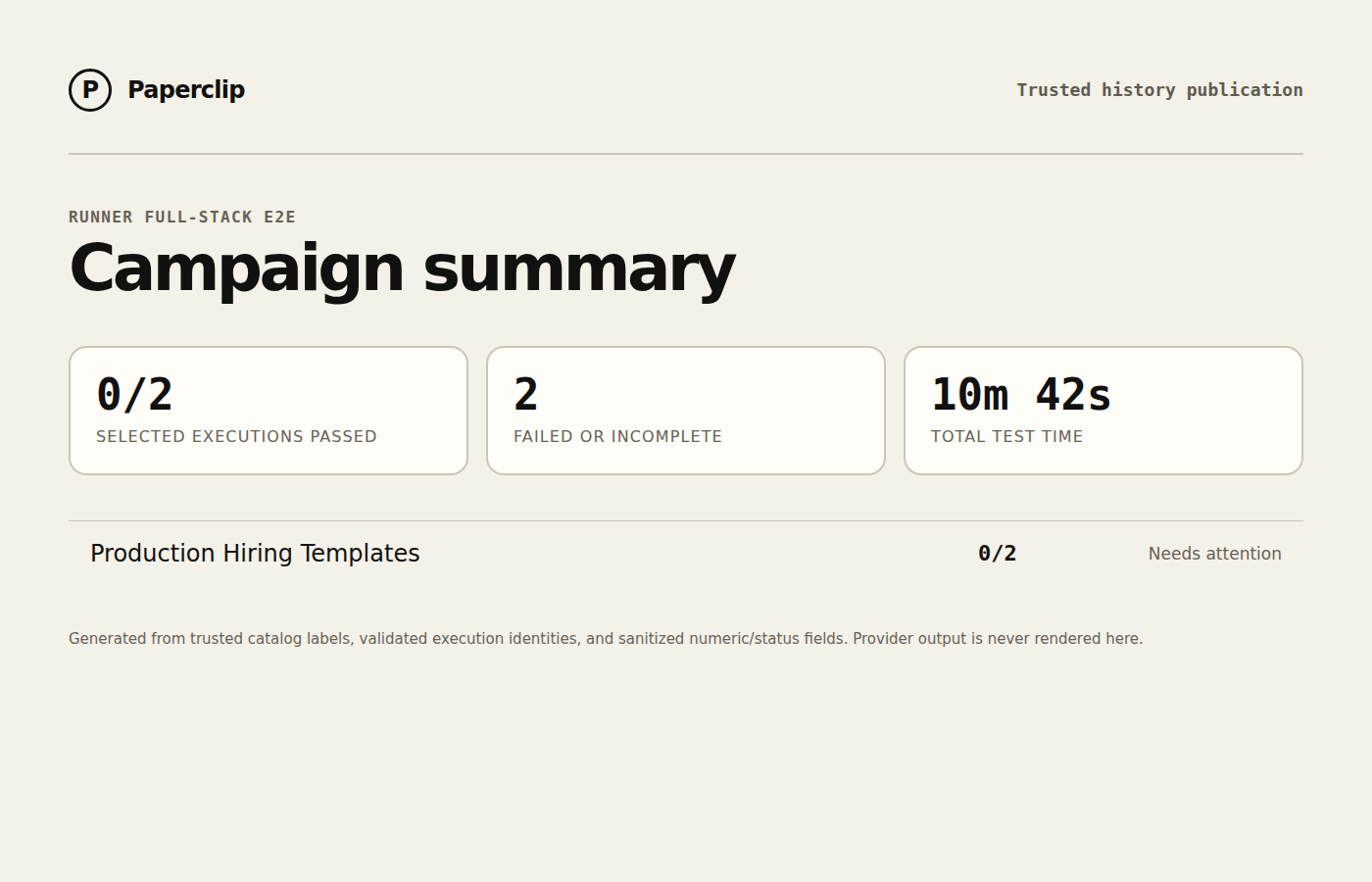 Runner E2E campaign status summary