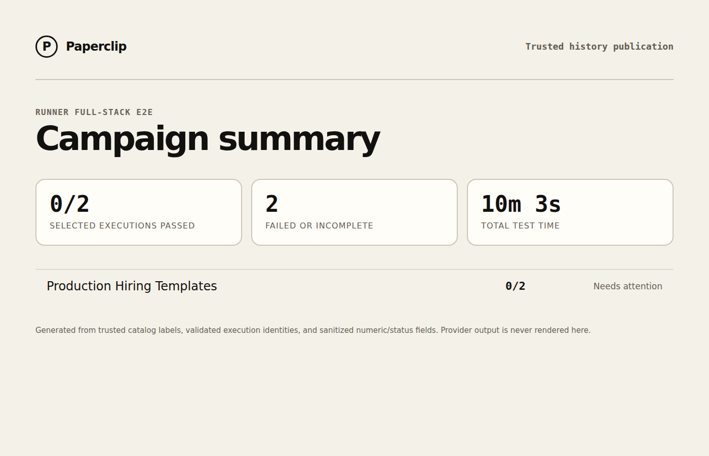 Runner E2E campaign status summary