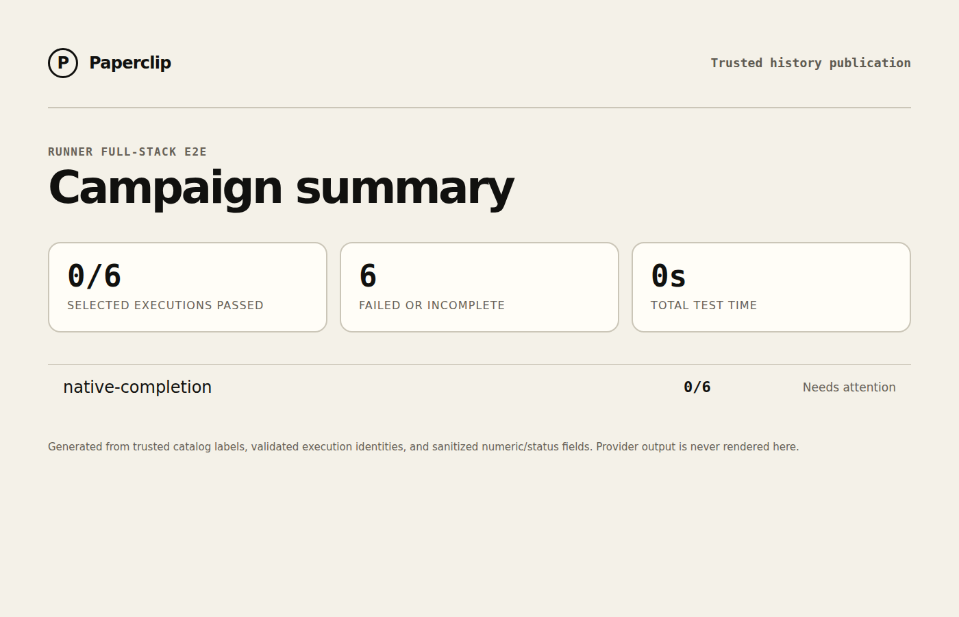 Runner E2E campaign status summary