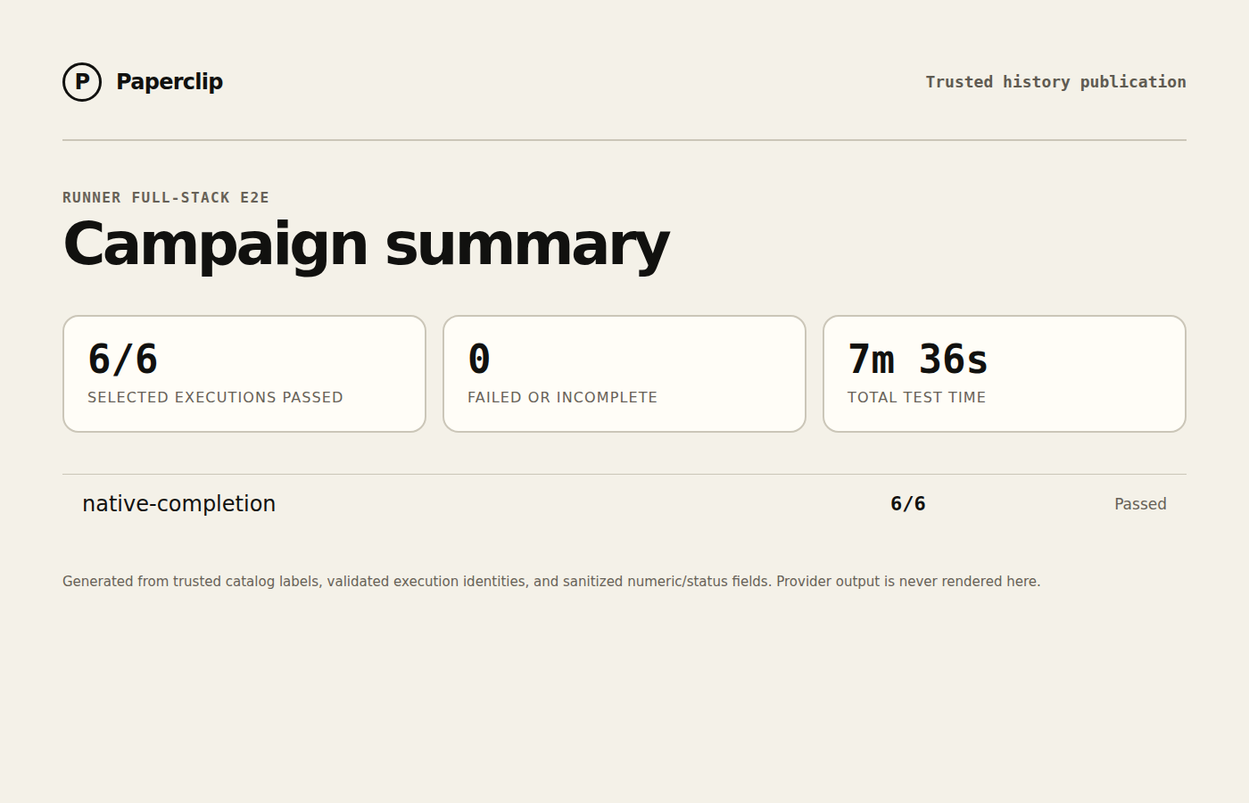 Runner E2E campaign status summary