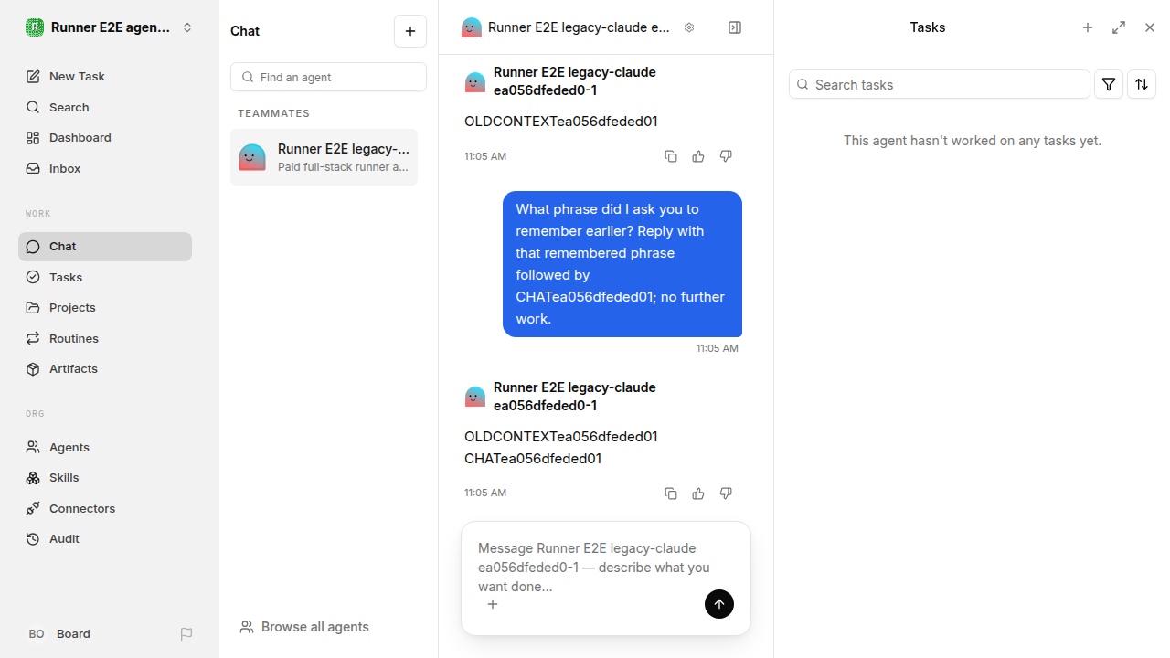 Chat waiting after its verified workflow for agent-chat.legacy-claude.local.continuity-restart