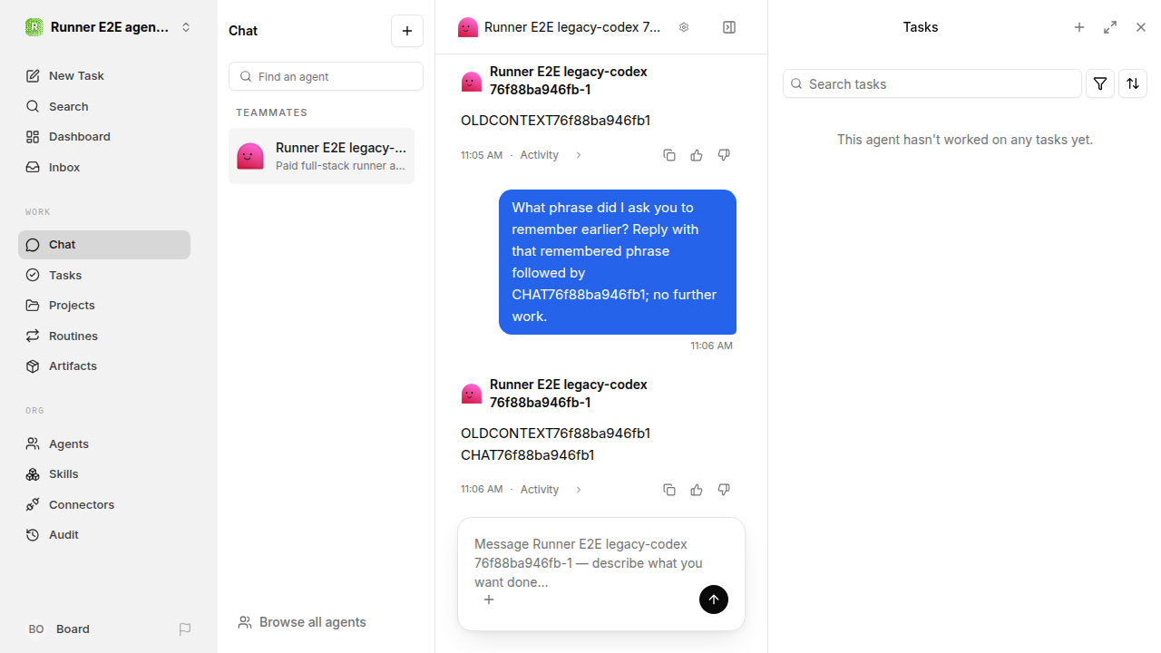 Chat waiting after its verified workflow for agent-chat.legacy-codex.local.continuity-restart