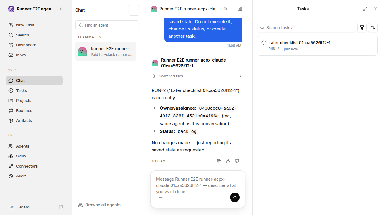Chat waiting after its verified workflow for agent-chat.runner-acpx-claude.local.create-backlog