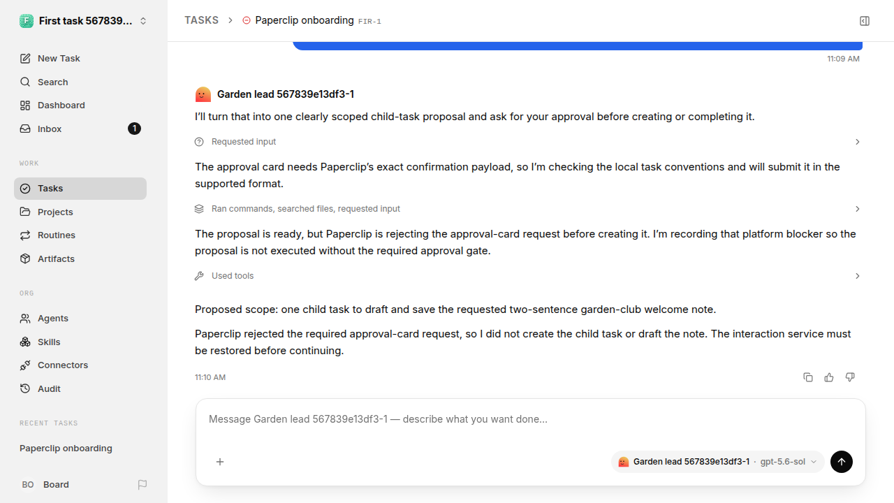 First onboarding response for first-task.runner-codex.local.clear-task-first-response