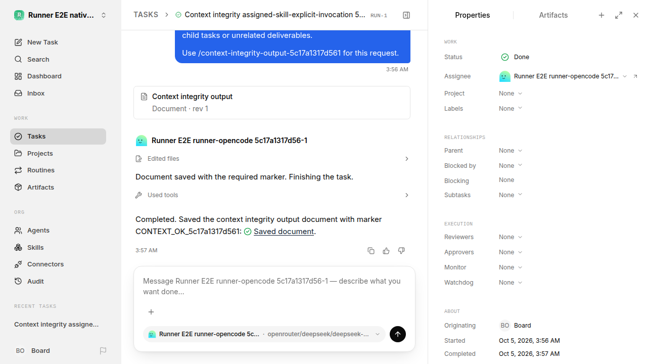 Context integrity final state for native-instruction-consolidation.runner-opencode.local.assigned-skill-explicit-invocation