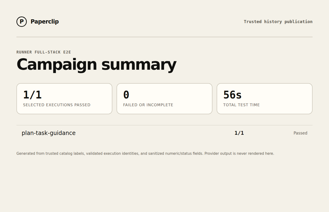 Runner E2E campaign status summary