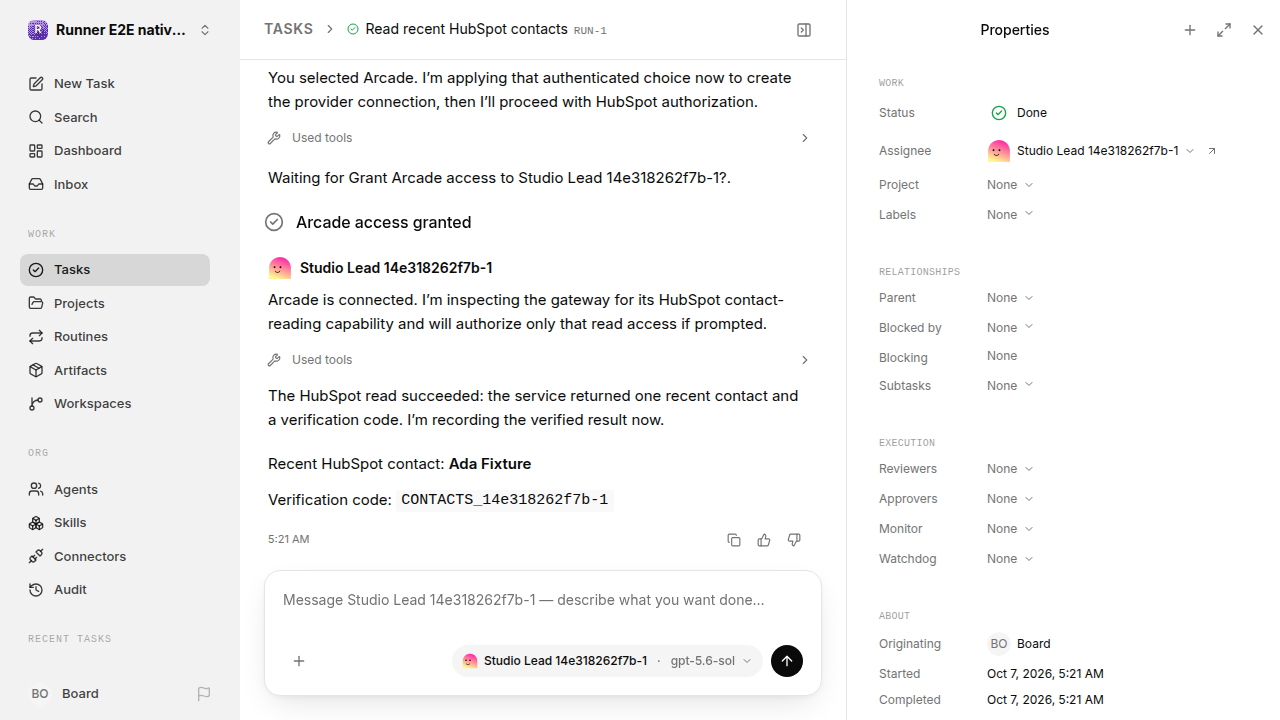 Finished everyday workflow for native-connection-guidance.runner-codex.local.provider-second