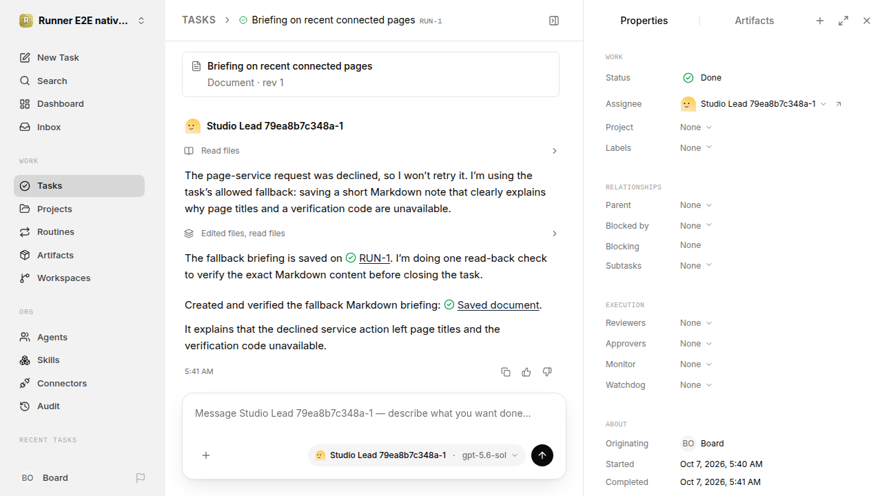 Finished everyday workflow for native-connection-guidance.runner-codex.local.service-decline
